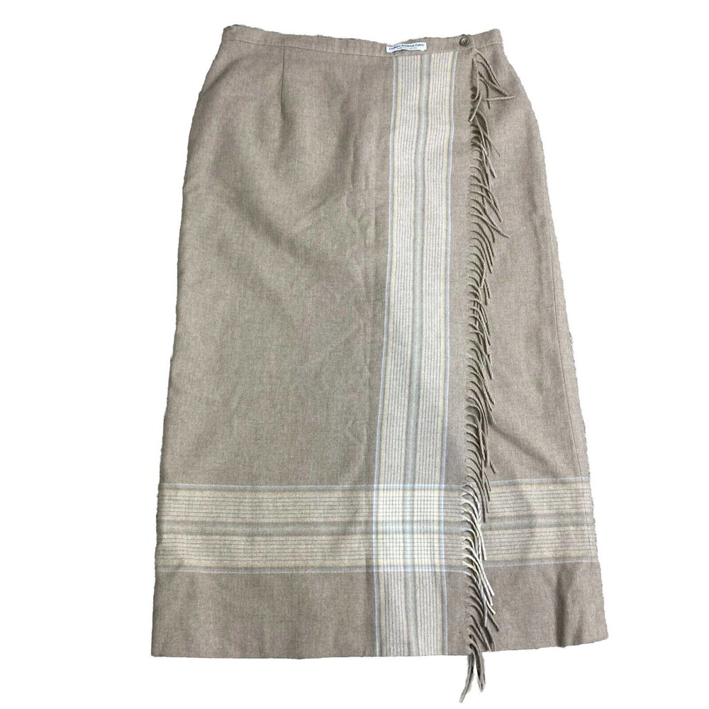 Pendleton Tan Midi Skirt with Fringe